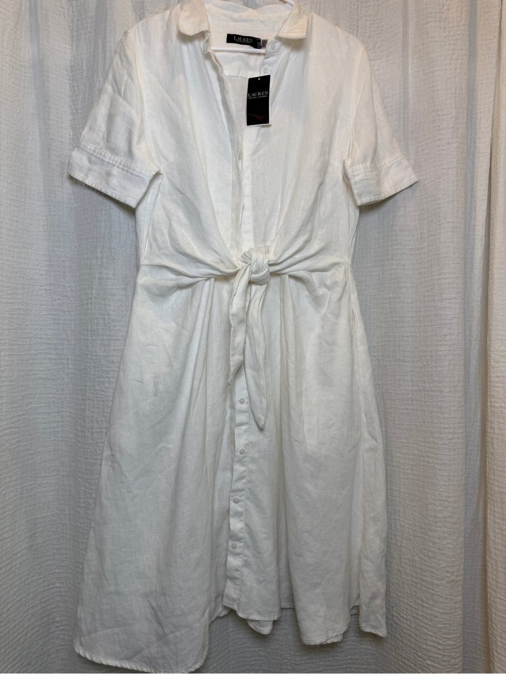 Lauren Ralph Lauren NWT Tie-Front Linen Shirtdress